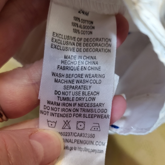 Original Penguin baby's white cotton shorts - Picture 4 of 4